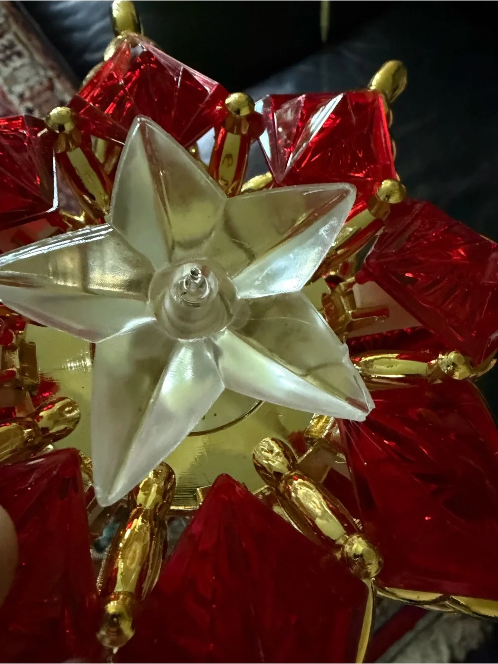 vintage 1993 Bob Ho lighted star tree topper Red Star